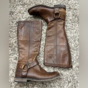Frye Phillip Harness Tall Leather Riding Boots Sz 6.5